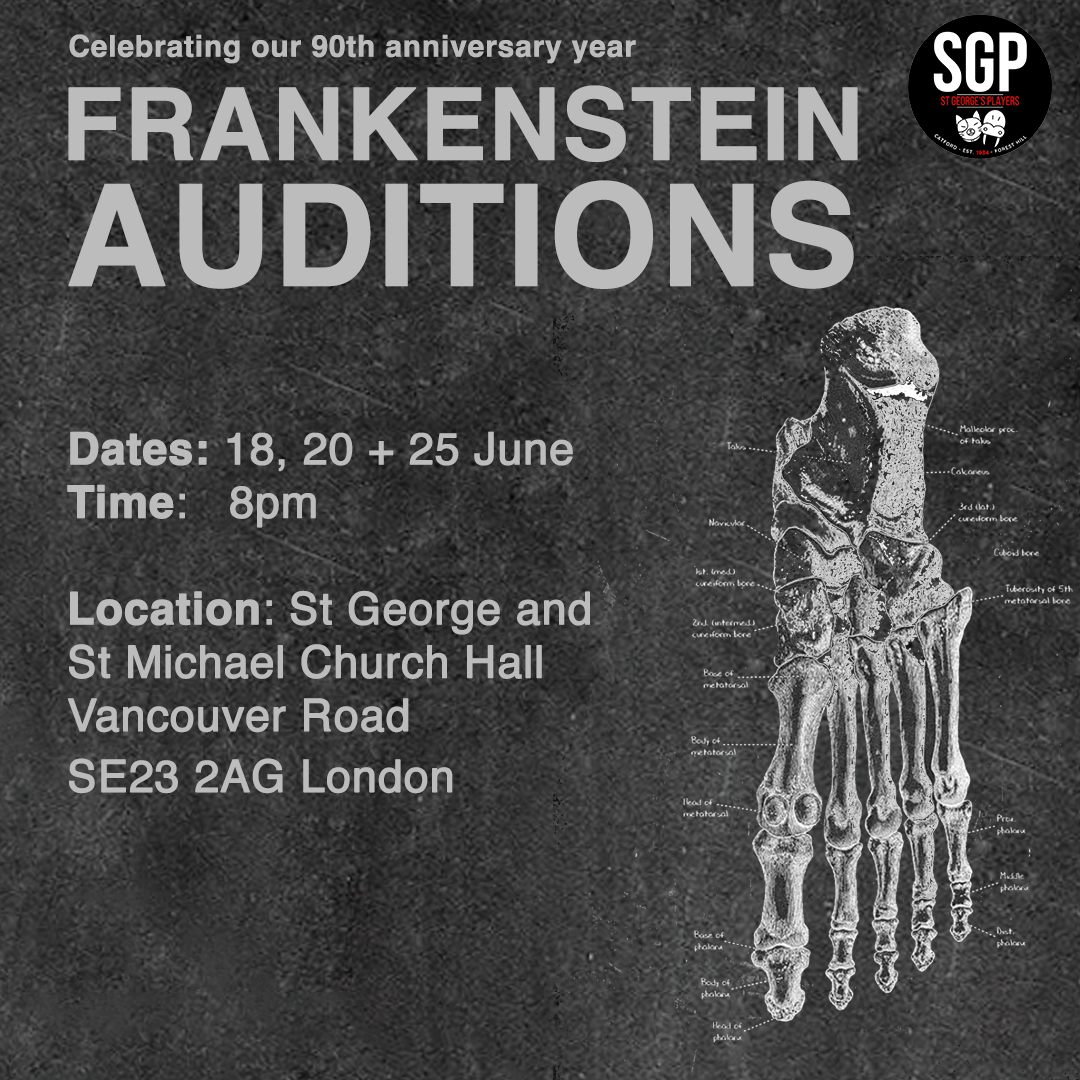 Open auditions for our autumn production: Frankenstein